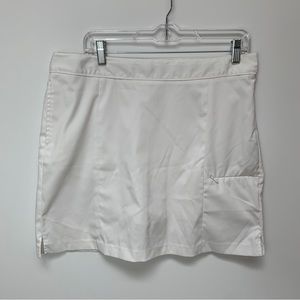 Greg Norman Skort Size 10 White Pockets Stretch Zip Casual Golf Tennis Womens